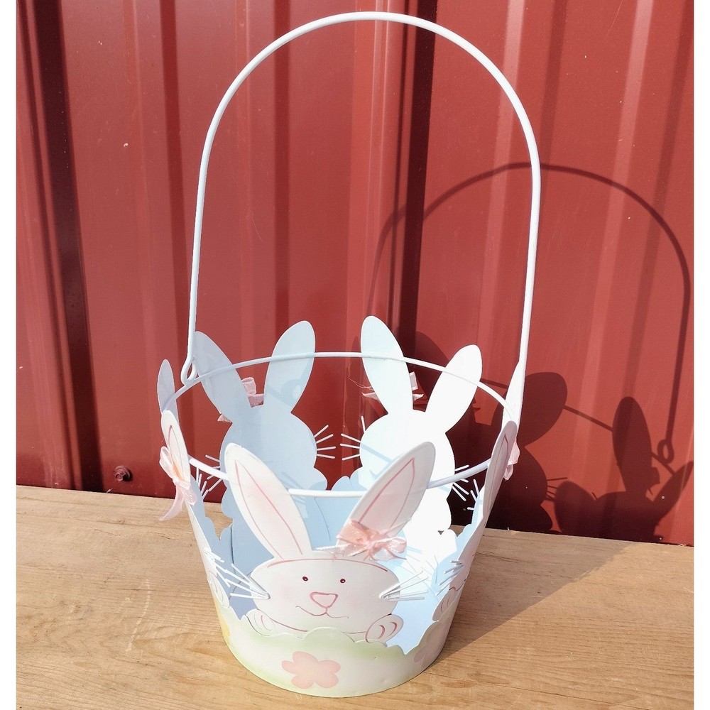 Metal Easter Bunny Rabbit Easter Basket